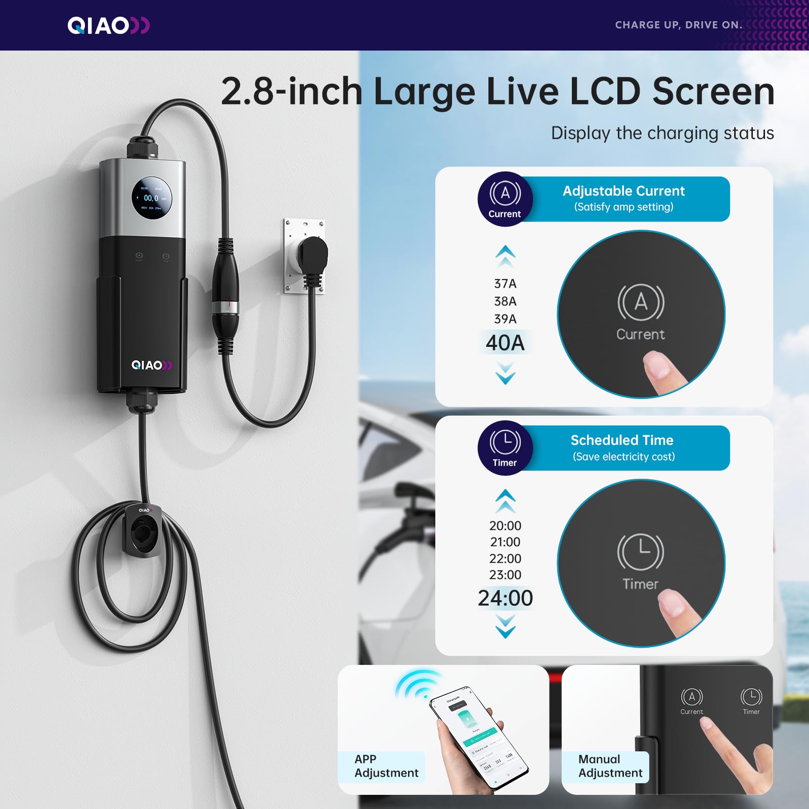 QIAO Level 2 EV Charger SAE J1 - Home Ev Charger ulasan dan harga