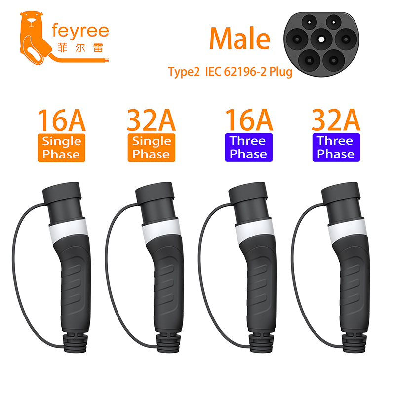 feyree Type2 Male Plug EV Char - Ev Charger Adapter ulasan dan harga