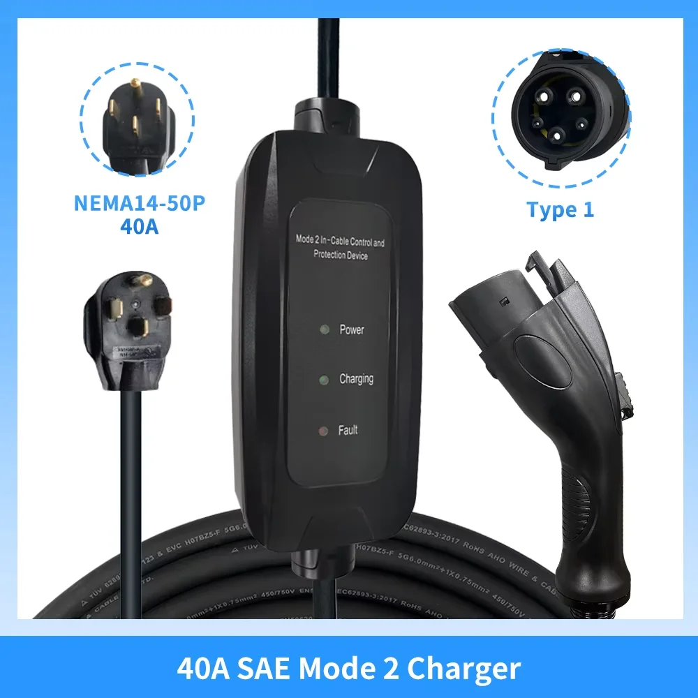 9kw 16A SAE J1772 Type 1 Mobil - Portable Ev Charger ulasan dan harga
