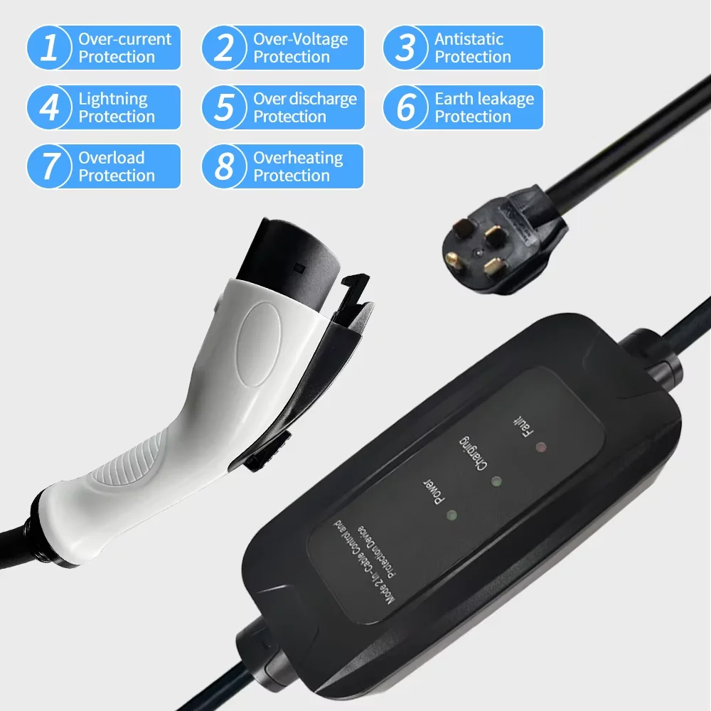9kw 16A SAE J1772 Type 1 Mobil - Portable Ev Charger ulasan dan harga
