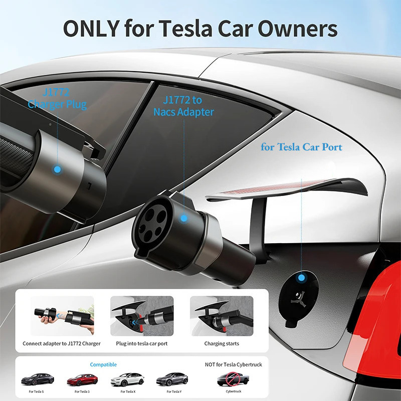 QIAO 80A Type 1 to for Tesla E - Ev Charger Adapter ulasan dan harga